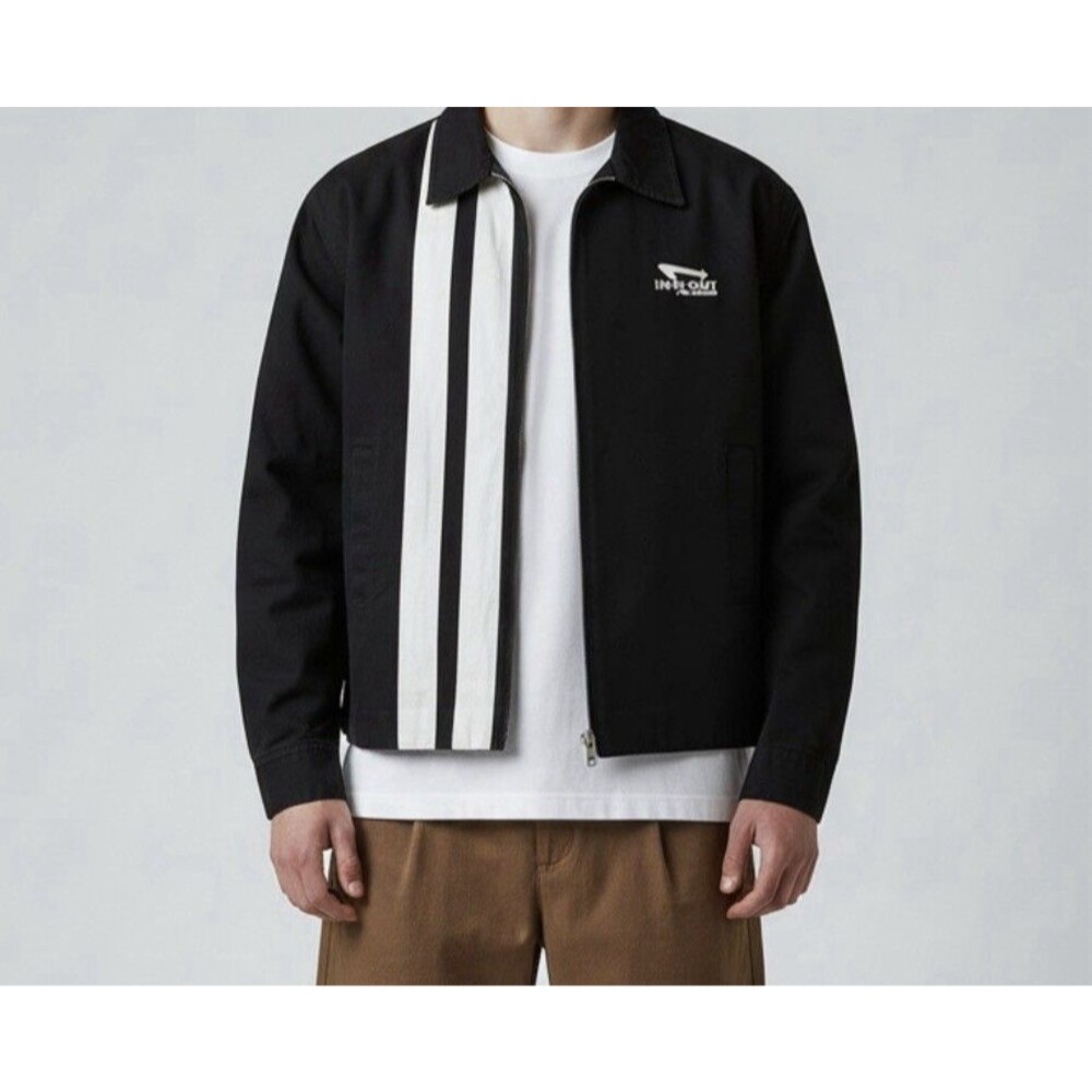 Sichiel In-N-Out Burger Promotional Work Jacket Men's L Black Full Zip